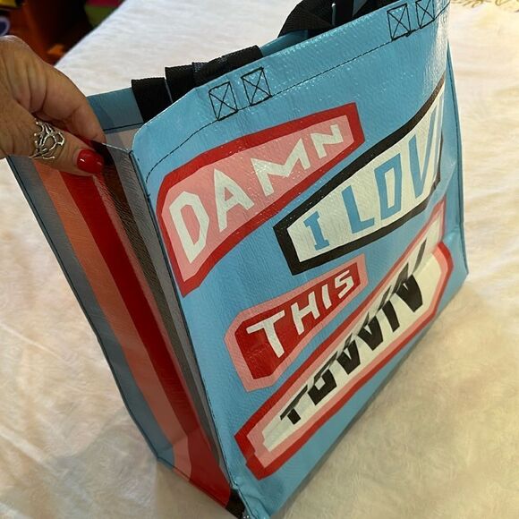 Blue Q Shopper Plastic Tote  Bag - I Love This Town Home Pride Recycled - Picture 3 of 16